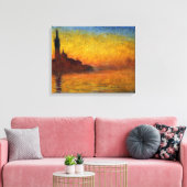 Monet Zonsondergang Venetië Kleurrijk Impressionis Canvas Afdruk (Insitu (Woonkamer))