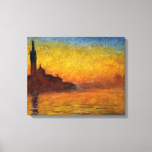 Monet Zonsondergang Venetië Kleurrijk Impressionis Canvas Afdruk (Voorkant)