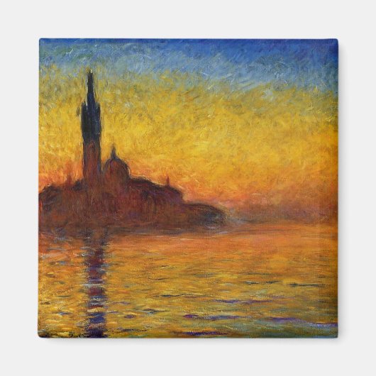 Monet Zonsondergang Venetië Kleurrijk Impressionis Magneet (Voorkant)