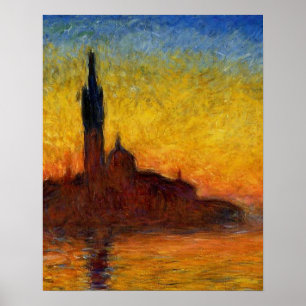 Monet Zonsondergang Venetië Kleurrijk Impressionis Poster