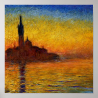 Monet Zonsondergang Venetië Kleurrijk Impressionis