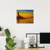 Monet Zonsondergang Venetië Kleurrijk Impressionis Poster (Thuiskantoor)