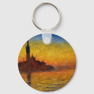 Monet Zonsondergang Venetië Kleurrijk Impressionis Sleutelhanger
