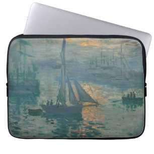 Monet Zonsopgang Mariene Impressionisme Schilderij Laptop Sleeve
