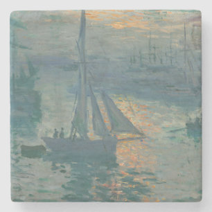 Monet Zonsopgang Marine Impressionisme Schilderij Stenen Onderzetter