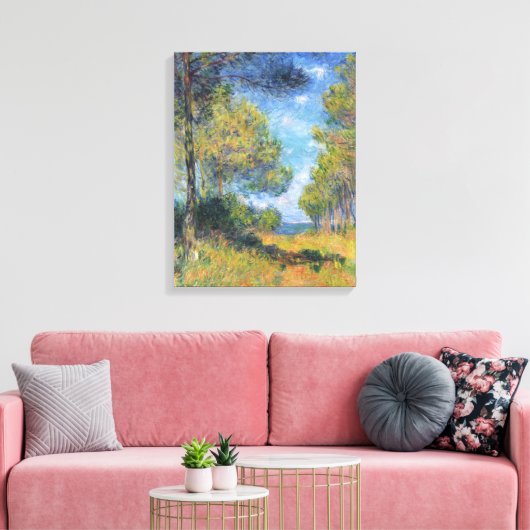 monetalley van Fir Trees in Varengeville Canvas Afdruk (Insitu (Woonkamer))