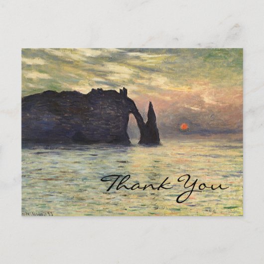 Monet's Cliff, Etretat, Sunset Briefkaart (Voorkant)