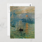 Monet's Impression Sunrise (bodemzweem) - 1872 Briefkaart (Voorkant / Achterkant)
