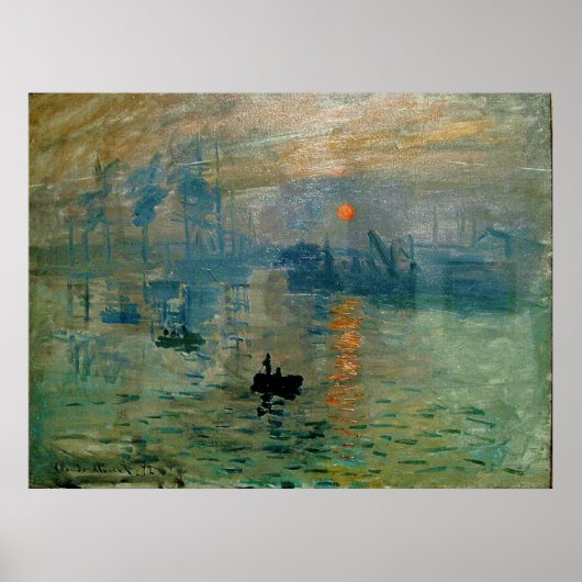 Monet's Impression Sunrise (bodemzweem) - 1872 Poster (Voorkant)