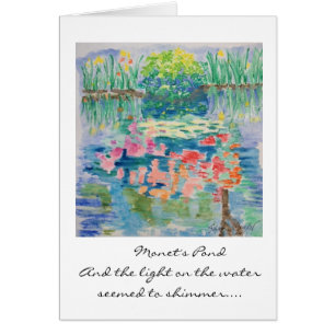 Monet's Pond Card—Waterverf van Susan Meyer