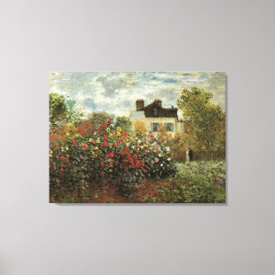 Monet's tuin in Argenteuil door Claude Monet Canvas Afdruk