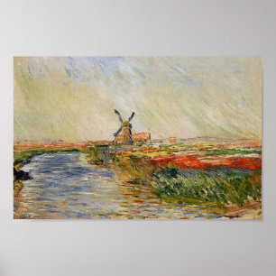 Monet's Tulip Field in Nederland Poster