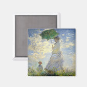 Monet's vrouw met een parasol (The Stroll / Walk) Magneet (Voorkant / Achterkant)