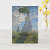 Monet's vrouw met parasol, impressionistisch lands kaart (Gele Bloem)