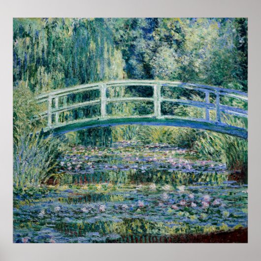 Monet's Water Lilies en Japanse brug Poster (Voorkant)