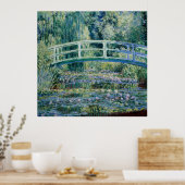 Monet's Water Lilies en Japanse brug Poster (Keuken)