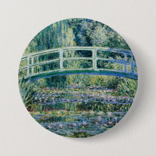 Monet's Water Lilies en Japanse brug Ronde Button 7,6 Cm