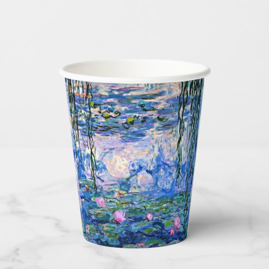 Monet's waterlilies mengen en matchen papieren bekers (Achterkant)