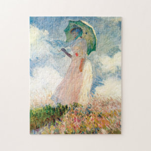 Monetvrouw met een parasolpuzzel legpuzzel