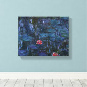 Monetwatergalgen en reflecties op een Willow Canvas Afdruk (Insitu (Houten vloer))