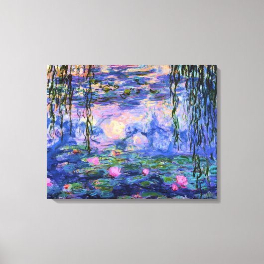 Monetwatergalgen met spiegelende reflecties canvas afdruk (Voorkant)