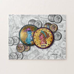 Money Big Coins Gold Dollar Puzzle Legpuzzel