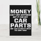 Money Cant Buy Hapness Car Parts Funny Auto Mechan Kaart (Voorkant)