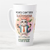 Money Can't Buy Happiness Funny Cat Lover Gift Latte Mok (Linkerhoek)