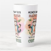 Money Can't Buy Happiness Funny Cat Lover Gift Latte Mok (Voorkant)