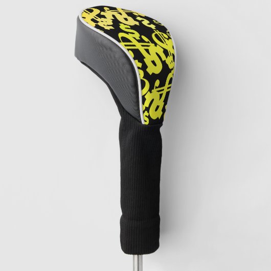 Money Dollar ondertekent financieel patroon Golf H Golfheadcover (Schuin)