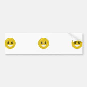 money eye emoji bumpersticker