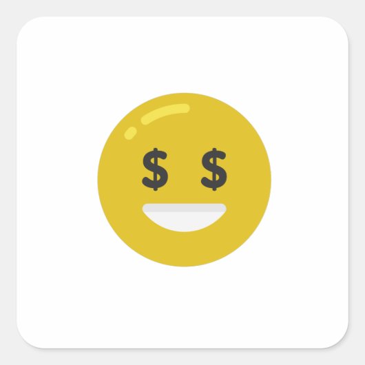 money eye emoji vierkante sticker (Voorkant)