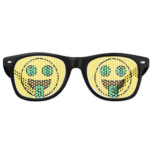 Money Face Emoji Retro Lunettes de soleil (Devant)