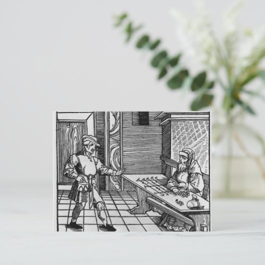 Money Lender, 1531 Briefkaart (Staand voorkant)