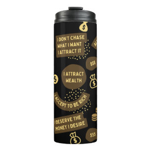 Money Manifestation Bevestiging Tumbler Thermosbeker