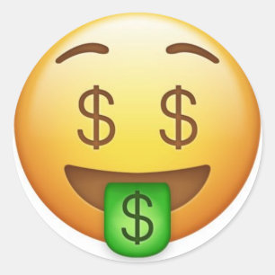 Money Mouth Hilarious Emoji Ronde Sticker