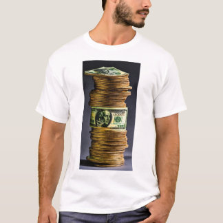 Money Moves: wit T-shirt met dollarprint