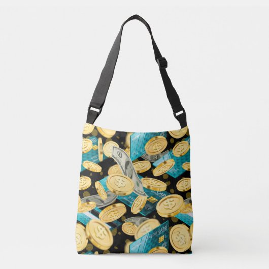 Money Pattern 2 Crossbody Tas (Voorkant)