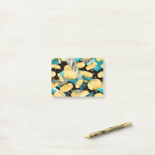 Money Pattern 2 Post-it® Notes (Op bureau)