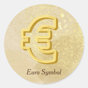 Money Reiki Infused Yellow Euro Symbol Ronde Sticker