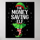Money Saving Elf Christmas Girls Women Elf Squad X Poster (Voorkant)