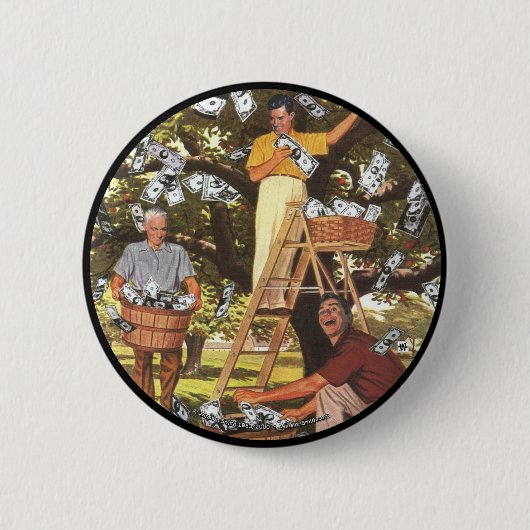 Money Tree-Button groot Ronde Button 5,7 Cm (Voorkant)