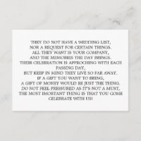 Money Tree/Wishing Well Invitation Insert