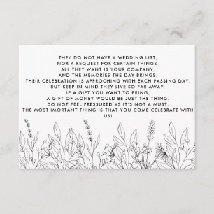 Money Tree/Wishing Well Invitation Insert Informatiekaartje