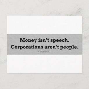 MoneySpeechCorpPerson Briefkaart