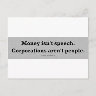 MoneySpeechCorpPerson Briefkaart