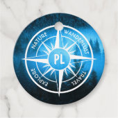 Mongmonogram van het embleem van de Compass-ster i Bedankjes Labels (Voorkant)