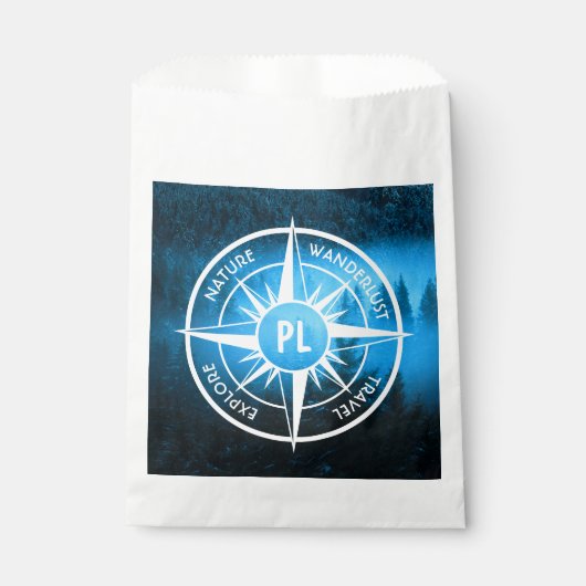 Mongmonogram van het embleem van de Compass-ster i Bedankzakje (Voorkant)