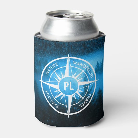 Mongmonogram van het embleem van de Compass-ster i Blikjeskoeler (Blikje Voorkant)