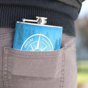 Mongmonogram van het embleem van de Compass-ster i Heupfles